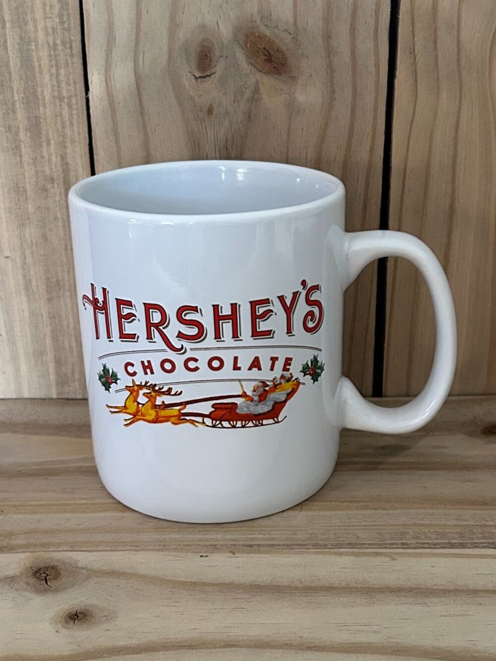 Hershey's Chocolate Jumbo Mug Christmas Coffee 32 oz Santa & Reindeer